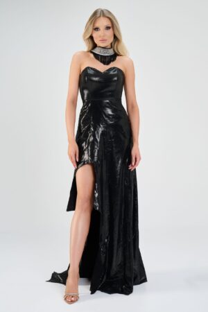 Sukienka „Skórzana Tajemnica” suknie wieczorowe Warszawa